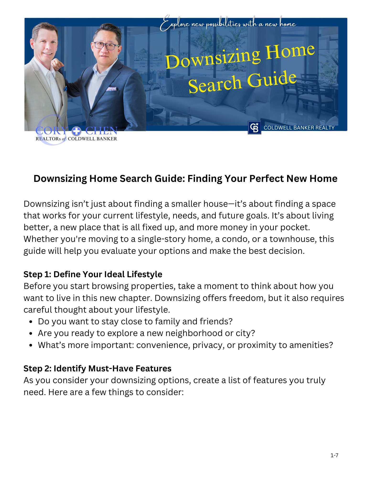 Downsizing Home Search Guide