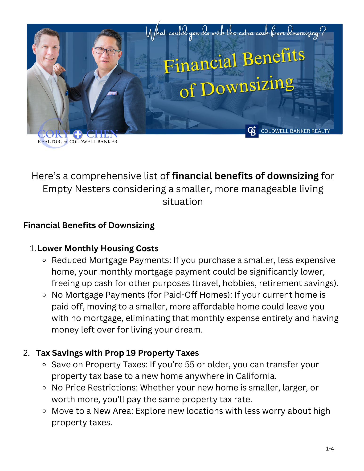 Financial Benefits of Downsizing